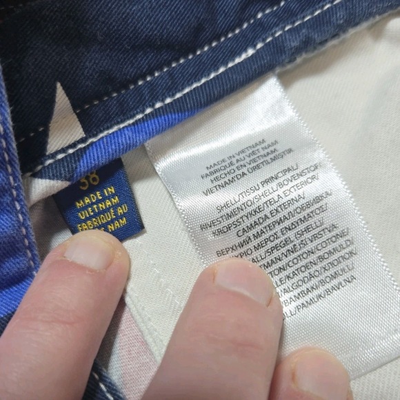 Polo Ralph Lauren Shorts Men 38 Red White Blue Camo Stars Relaxed Fit Chino Pony - Picture 3 of 11